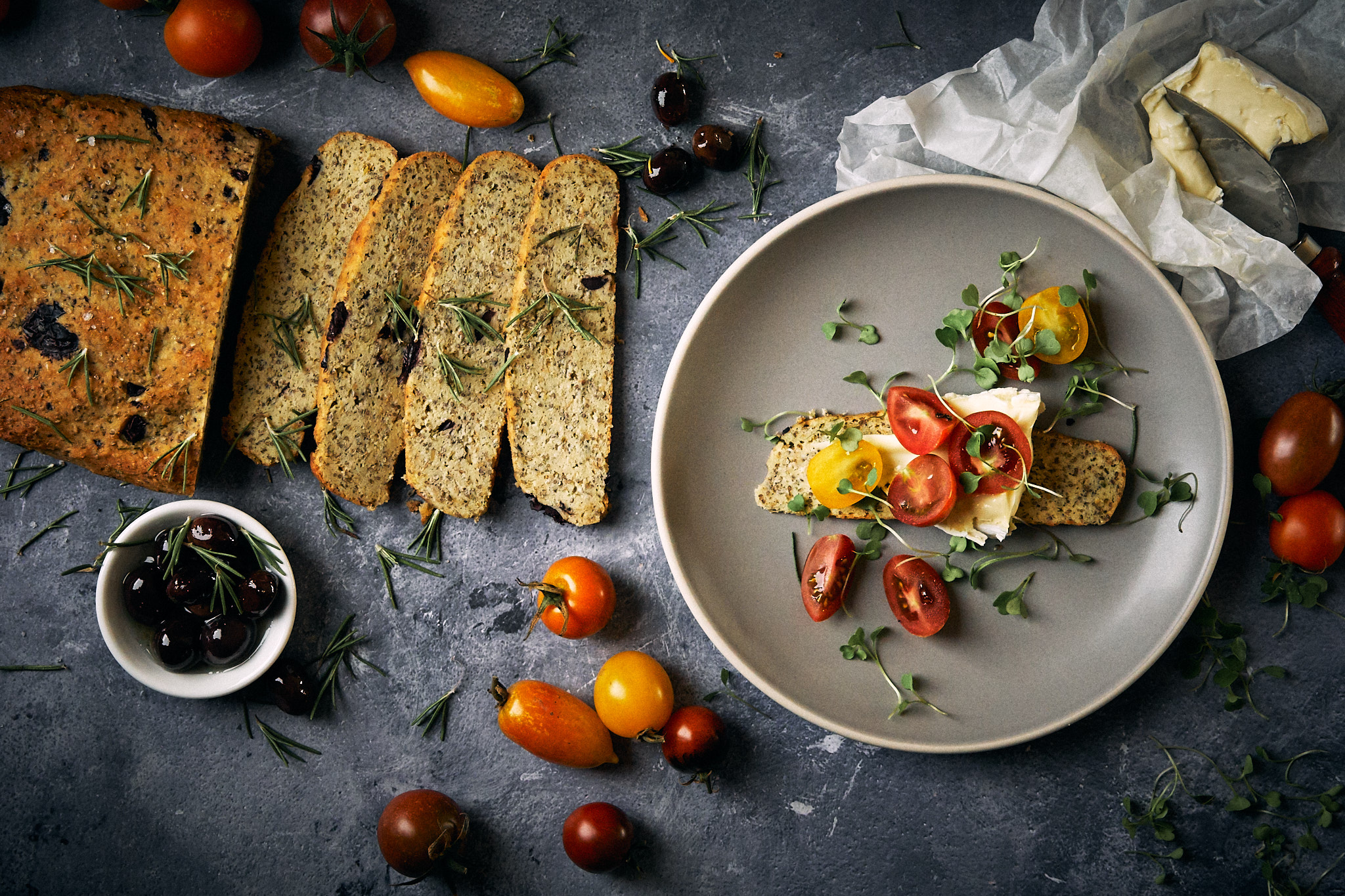 Olive & Rosemary Tartines