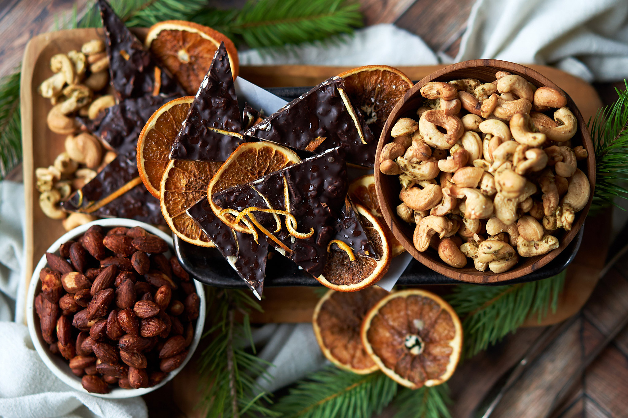 Orange & Hazelnut Dark Chocolate Bark