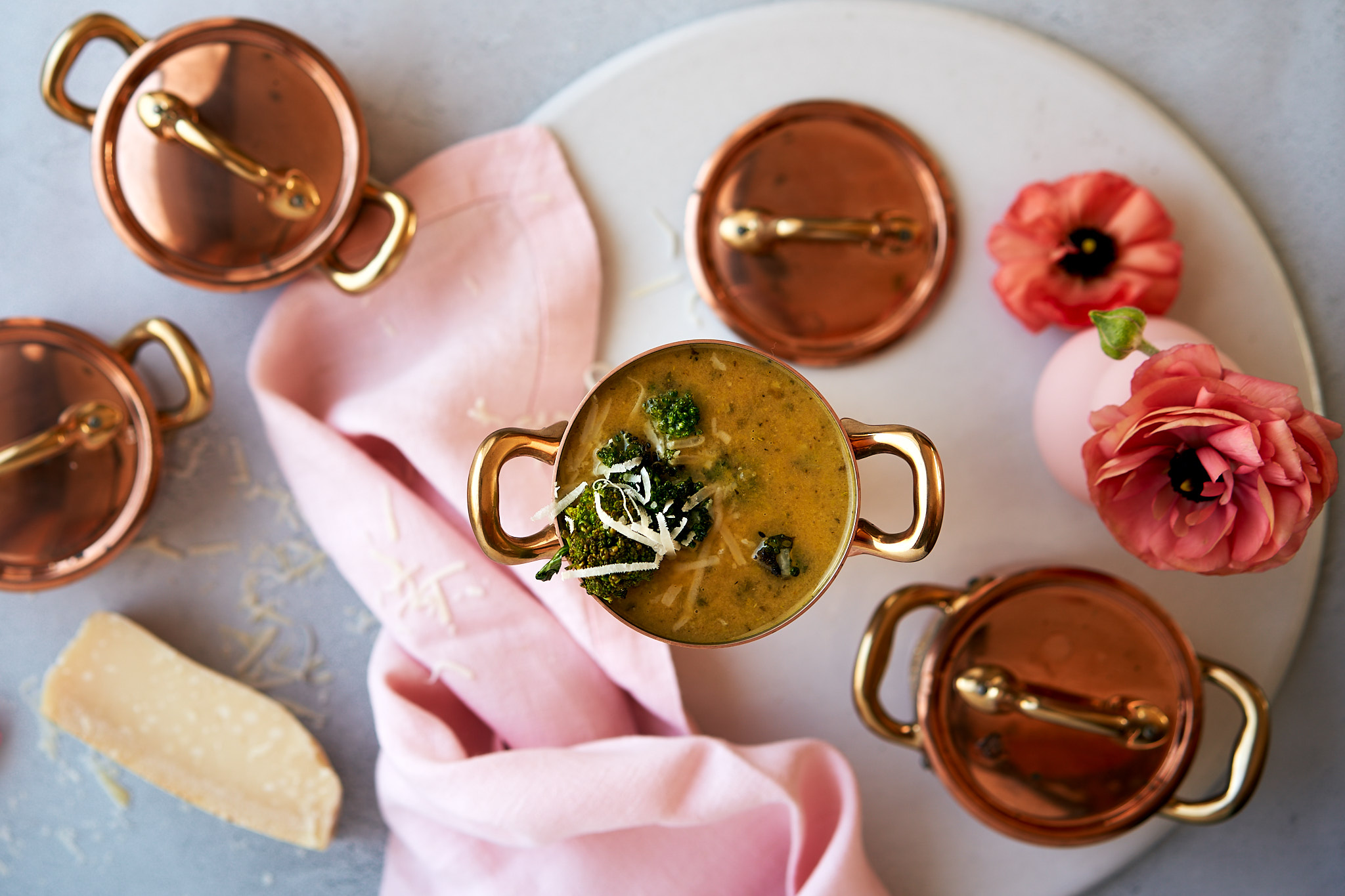 Lemon Broccoli Soup with Parmesan